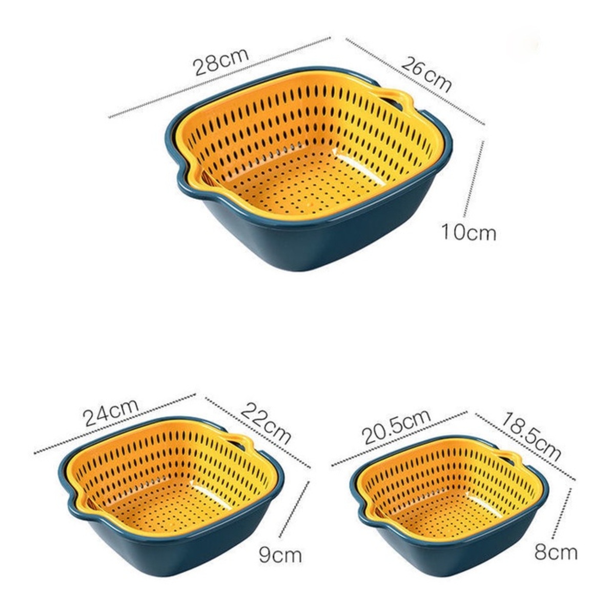 Bộ rổ 6 món kèm chậu rửa chất liệu nhựa cao cấp, đựng đồ đa năng