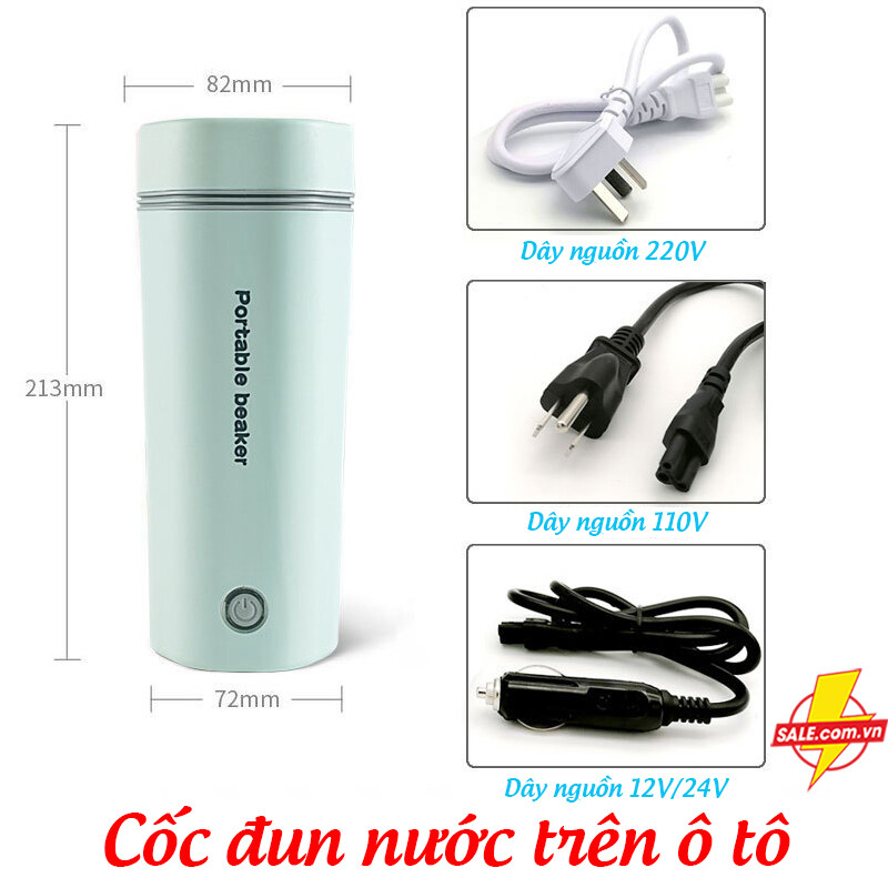 Cốc đun nước trên ô tô 12V - 24V, cốc đun nước mini HP-300